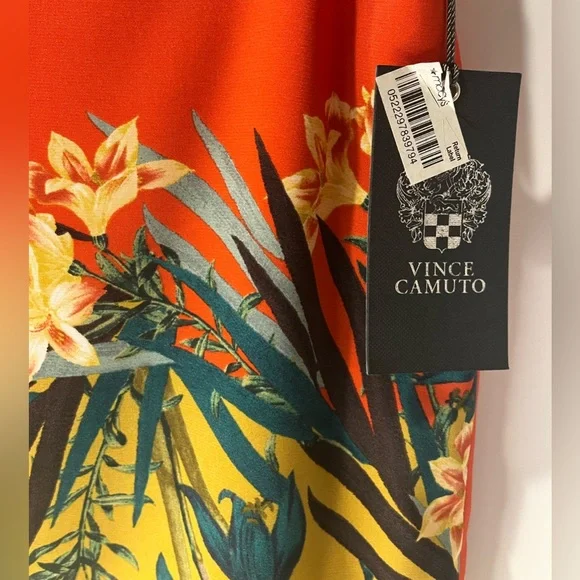 Vince Camuto Bright & Light Weight Border Print Pencil Skirt sz2 - Picture 10 of 12